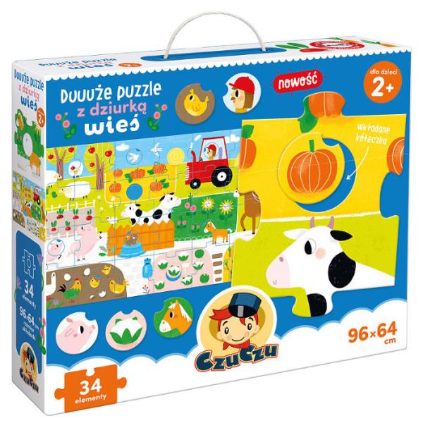 CzuCzu. Duuuże puzzle z dziurką. Wieś 2+