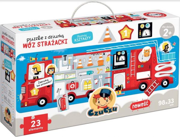 CzuCzu. Puzzle z dziurką, 23 elementy. Wóz strażacki