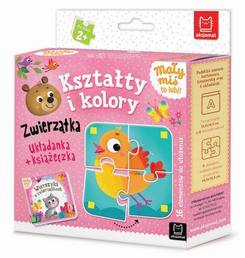 Mały miś to lubi! Kształty i kolory. Zwierzątka. Układanka + książeczka