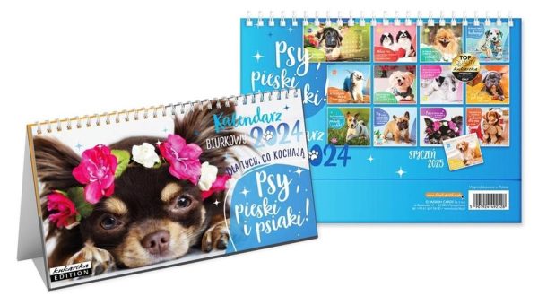 Kalendarz 2024 biurkowy Psy