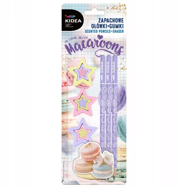 Ołówki zapachowe +gumki makaroniki KIDEA