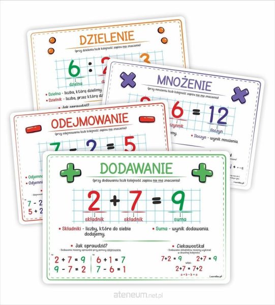 Plansze edu – Działania matematyczne 4 karty